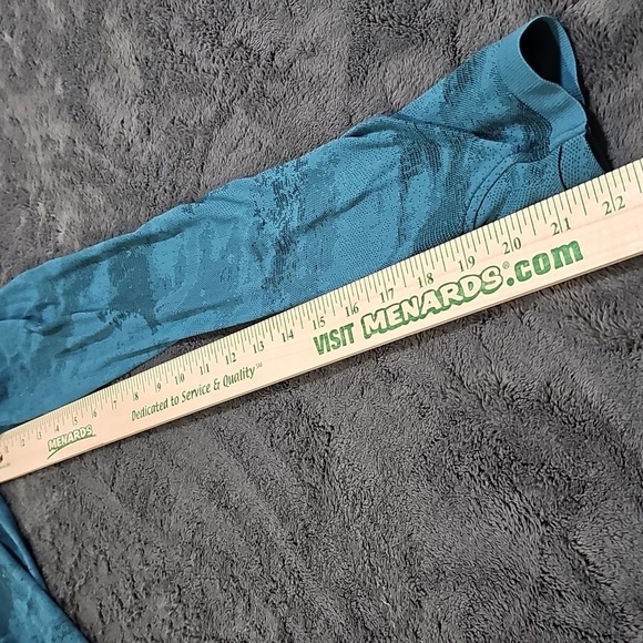 ATHLETA Momentum Long Sleeve Athletic Dark Surf Teal Camo Missing Tags Fits M - Picture 4 of 7